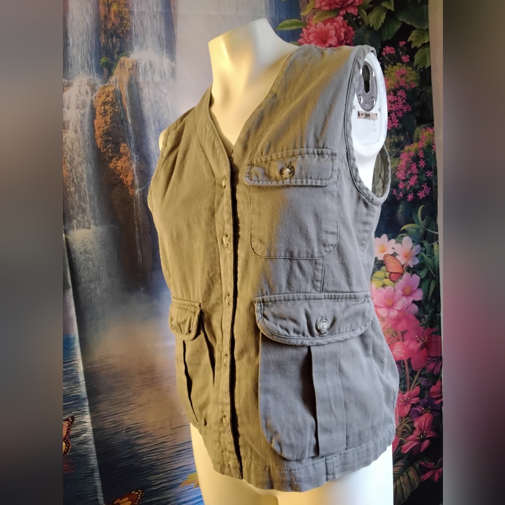 Columbia women’s Size Medium 100% cotton sportswear vest pockets fishing hiking - Picture 1 of 4